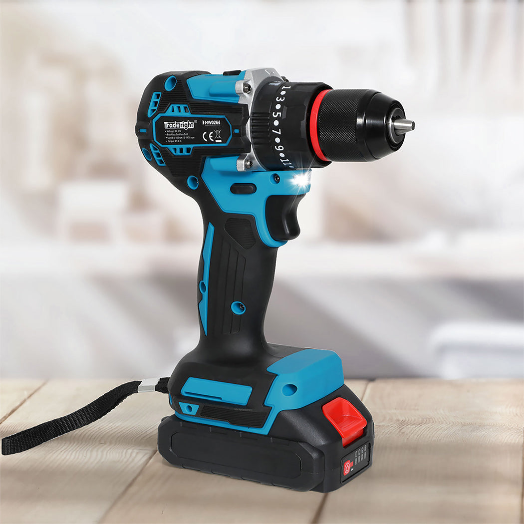 Traderight 21V Cordless Impact Drill With Led Light