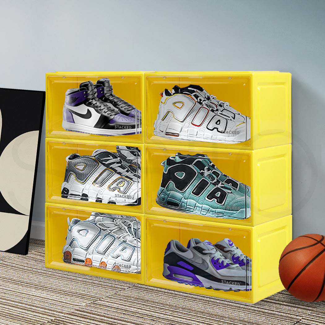 Stacked Sneaker Display Case 6X Clear Yellow