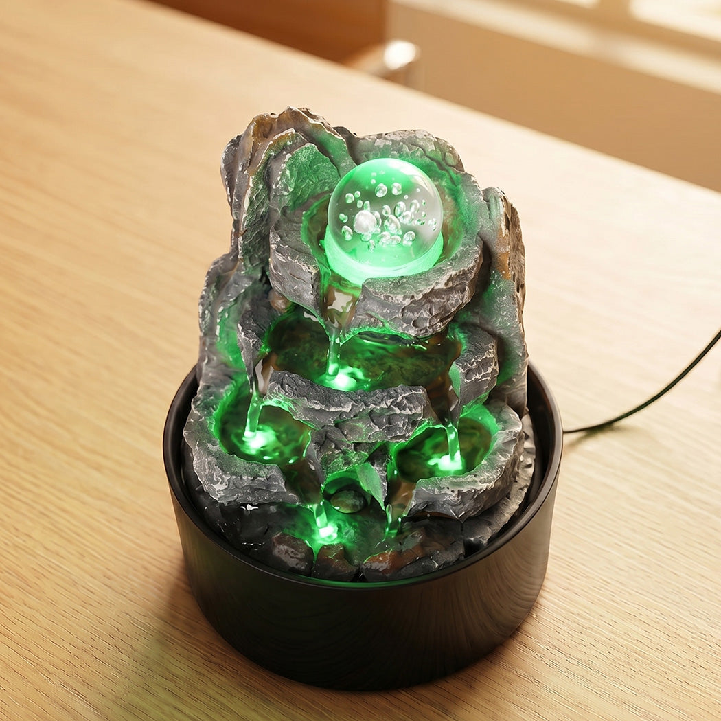 Spector Tabletop Water Fountain With Led Light & 3 Flow Levels
