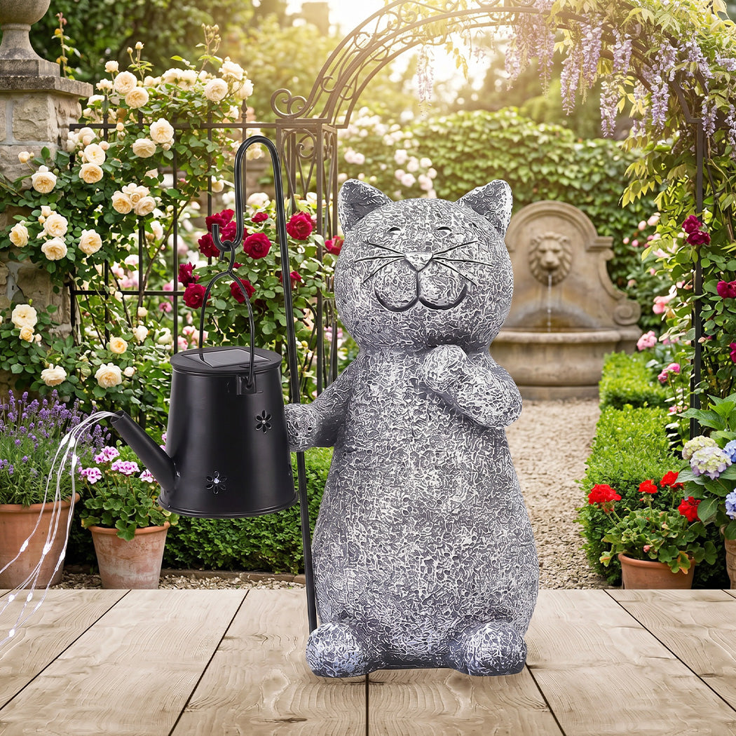 Emitto Cat Solar Garden Statue Weatherproof Led Light Decor
