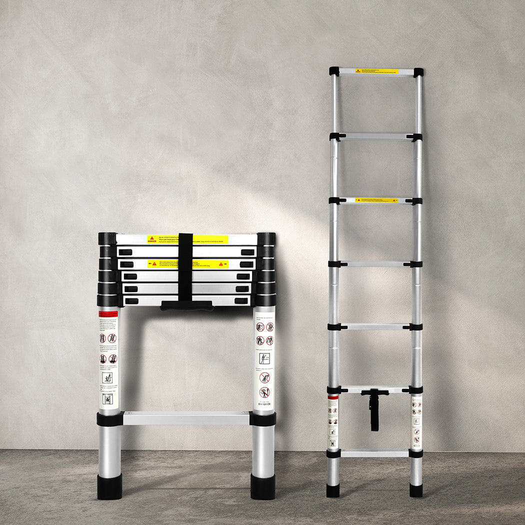 Traderight Multipurpose Ladder Telescopic 2M Silver Meter