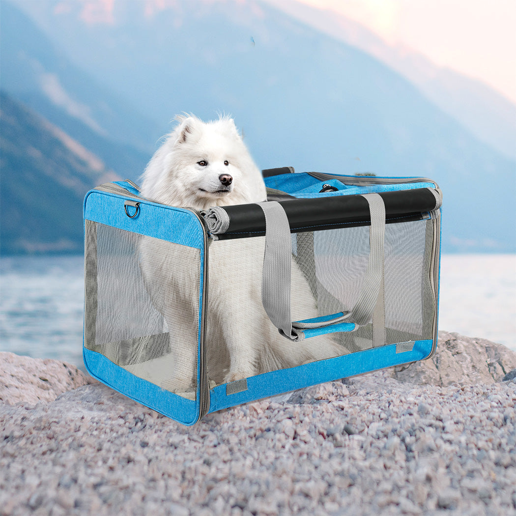 Pawz 3 In 1 Pet Soft Crate Dog Cat Carrier Xl Size Blue Multi Functional And Cozy Travel