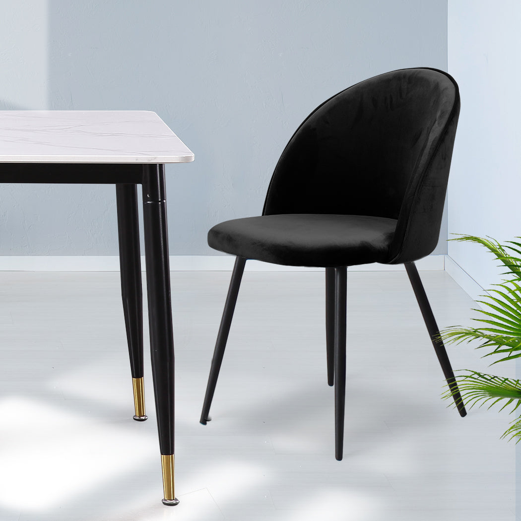 Set Of 2 Black Dining Chairs For Kitchen Or Cafe Modern Comfortable Seating Option