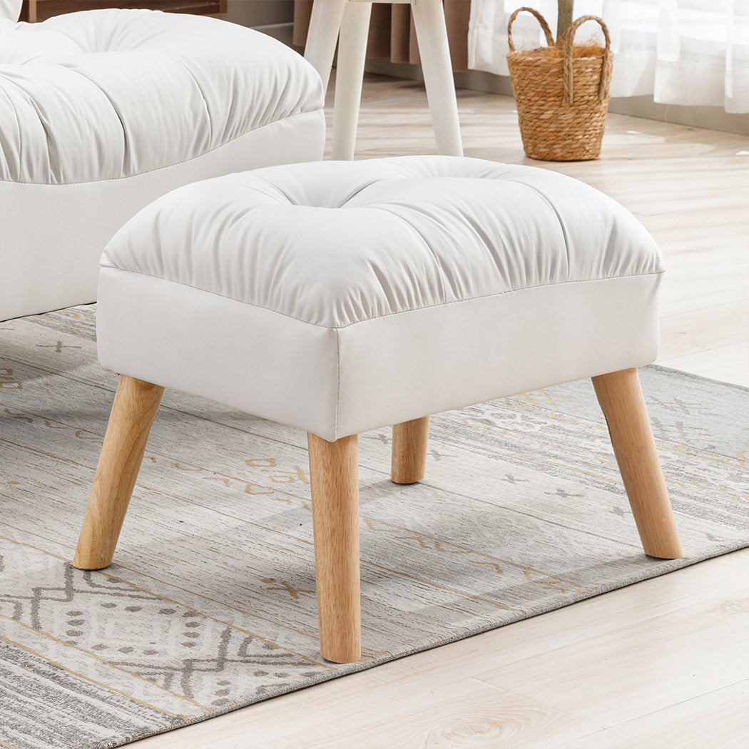 Accent Ottoman Chair Footstool Modern Comfortable Seating For Living Room Or Bedroom