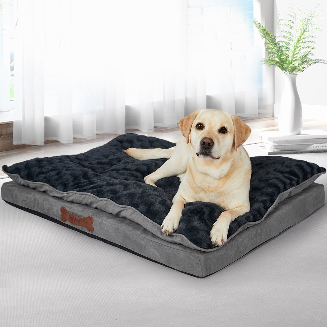 Dog Calming Bed Warm Soft Plush Comfy Xl Grey Large