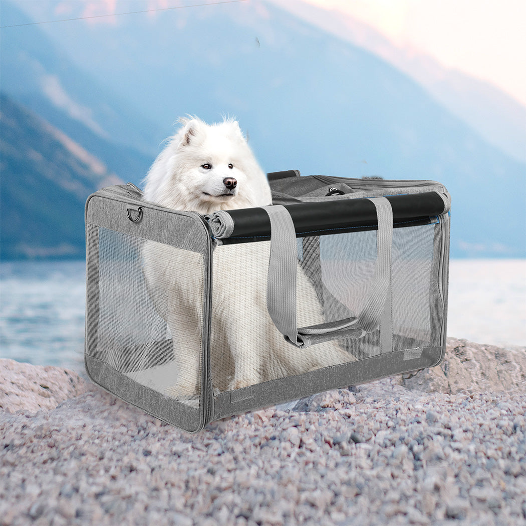 Pawz 3 In 1 Pet Soft Crate Dog Cat Carrier Xl Size Grey Versatile And Comfortable Travel Solution