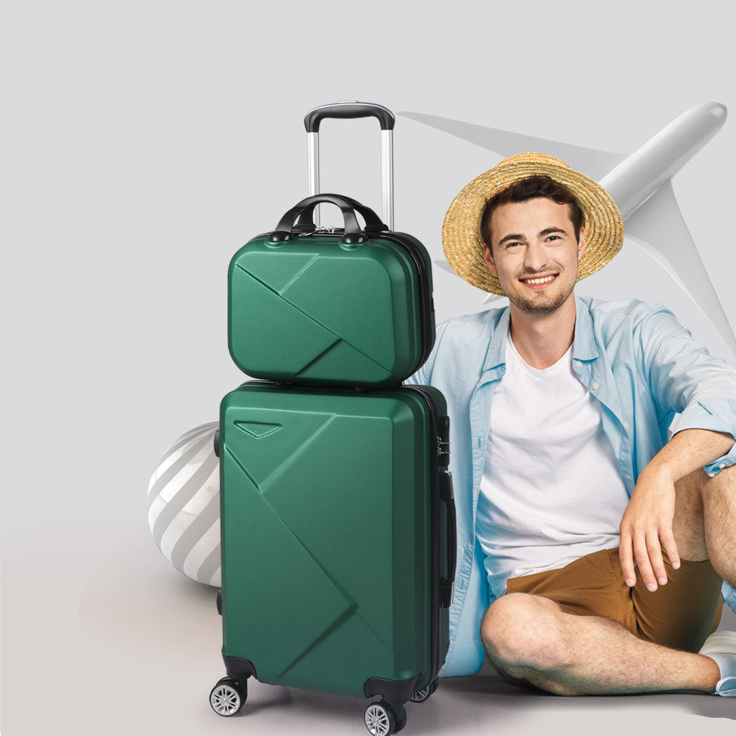Slimbridge 2Pcs 20"Travel Luggage Set Green