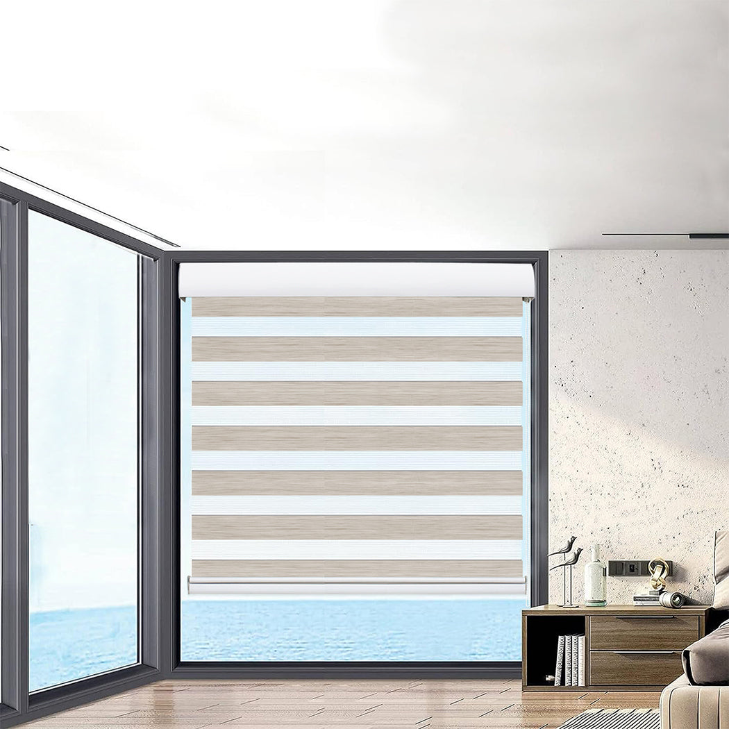 1 Sets of Marlow 1 Sets Of 1X Blackout Zebra Roller Blind Curtains 180X210cm Beige
