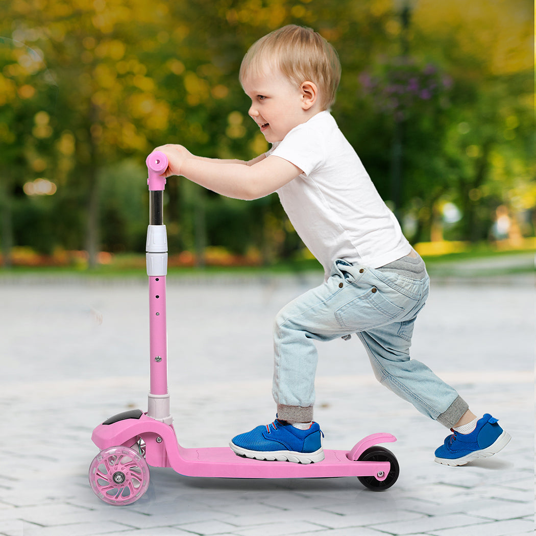 Bopeep Foldable Kids Scooter Led Music Pink