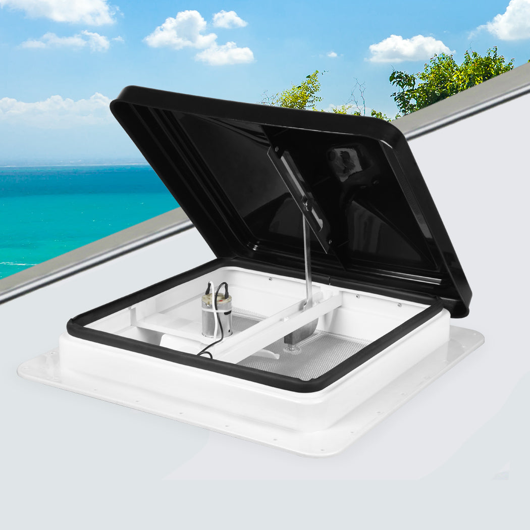 12V Roof Vent Fan Rv Black Efficient Air Circulation For Trailers And Campers