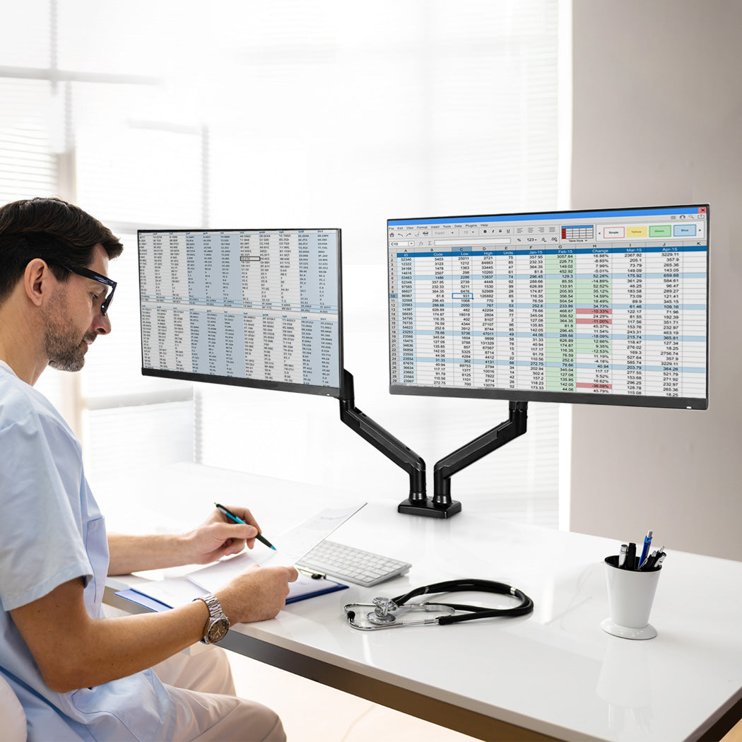 Traderight Dual Arm Monitor Mount Fits 1332 Inch Displays