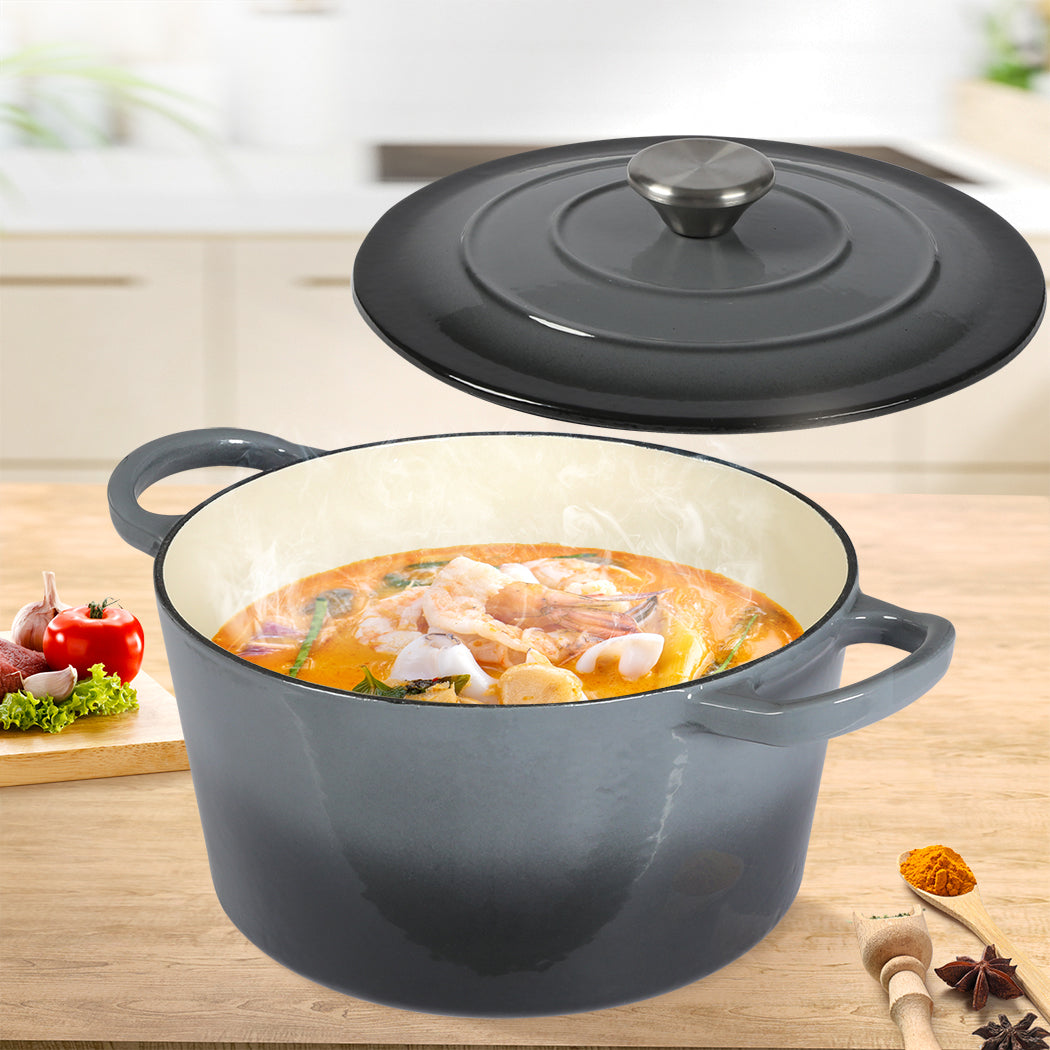 Toque 4L Enamel Dutch Oven Pot Cookware Black