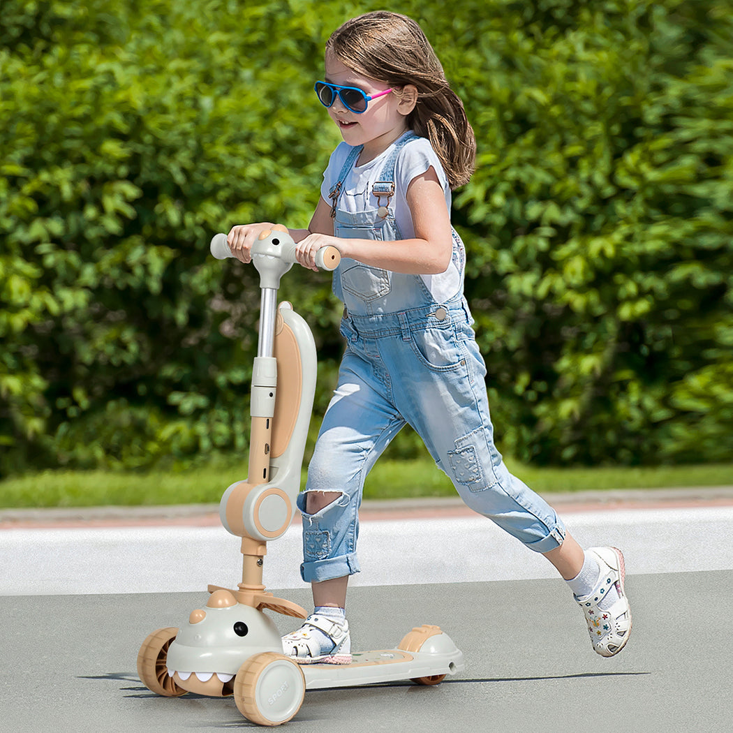Bopeep Foldable Kids Scooter Flip-Able Seat Green