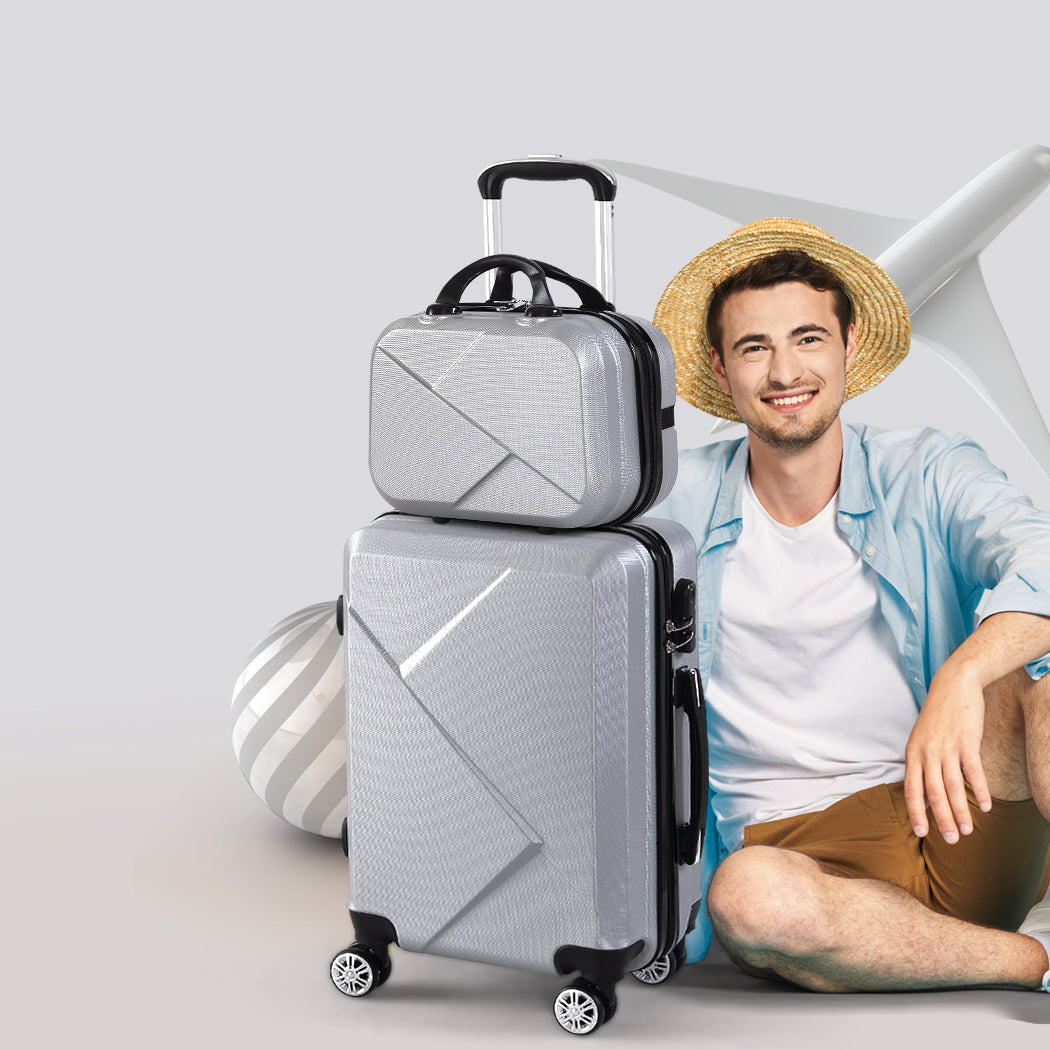 Slimbridge 2Pcs 20"Travel Luggage Set Grey
