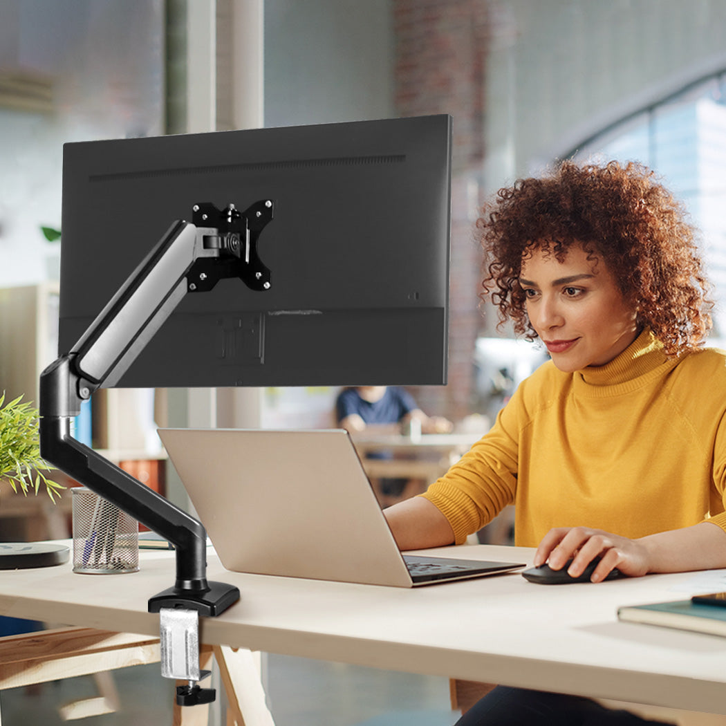 Traderight Monitor Mount Single Arm Stand For 1332 Inch Displays