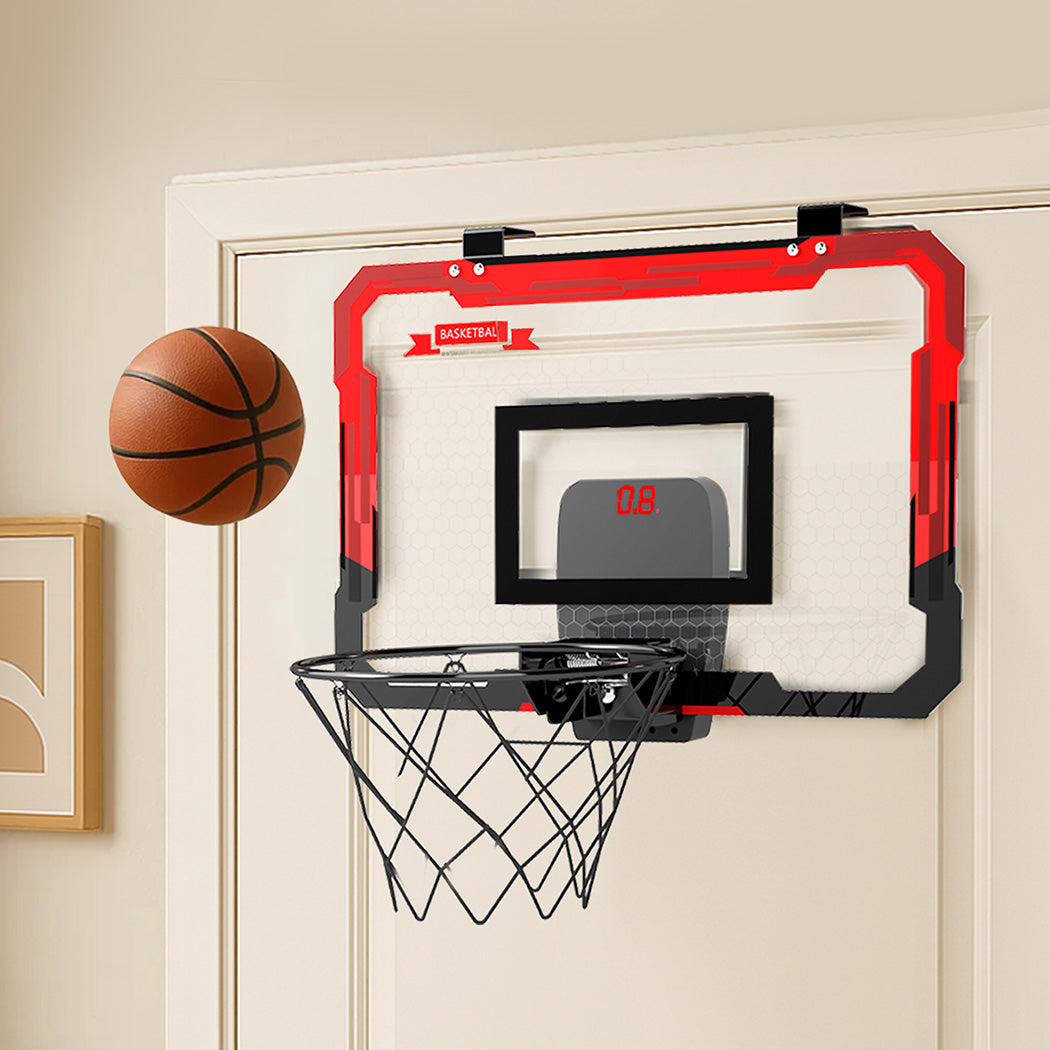 Bopeep Mini Indoor Basketball Hoop Over Door Set With Electronic Scorer And 4 Balls