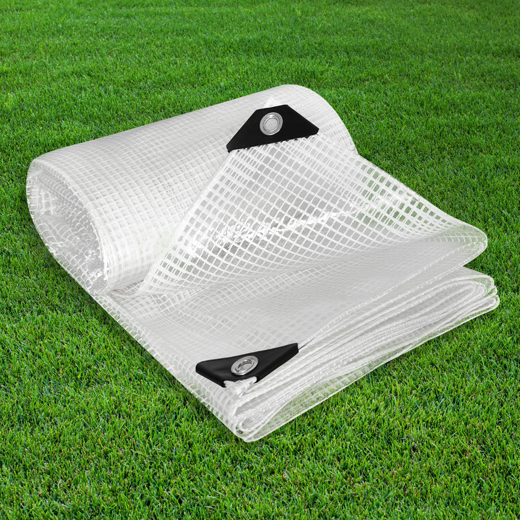 Tarp Tarpaulin 200Gsm Camping 3.65M X 6.1M Clear