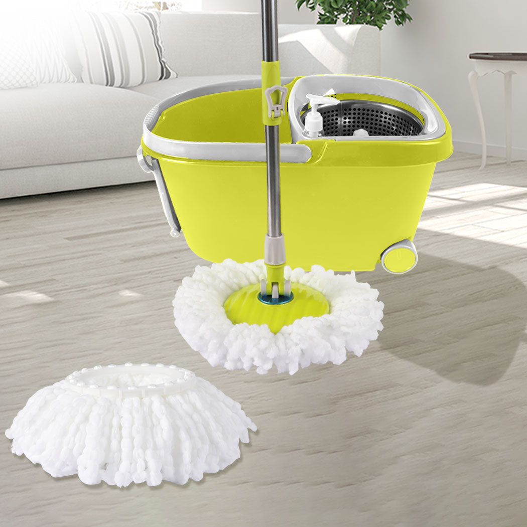Cleanflo Spin Mop Bucket Set 360 Spinning Green