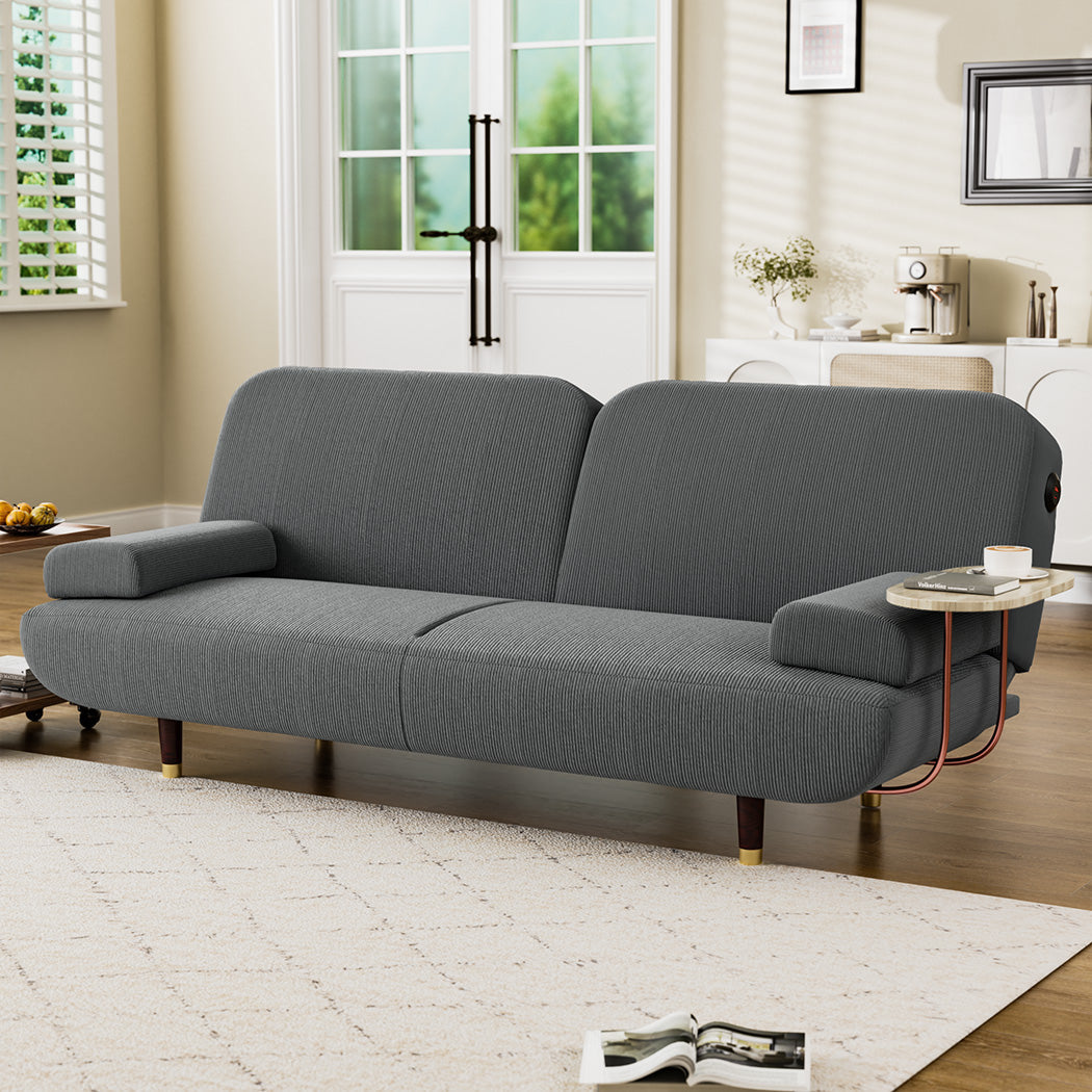 Convertible Sofabed With Usb Charger And Side Table For Versatile Living Space