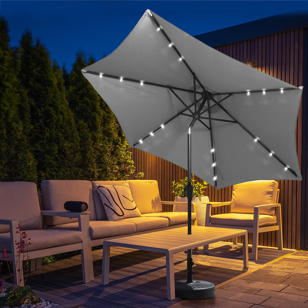 Centra 2.7M Led Outdoor Umbrella Base Stand Grey