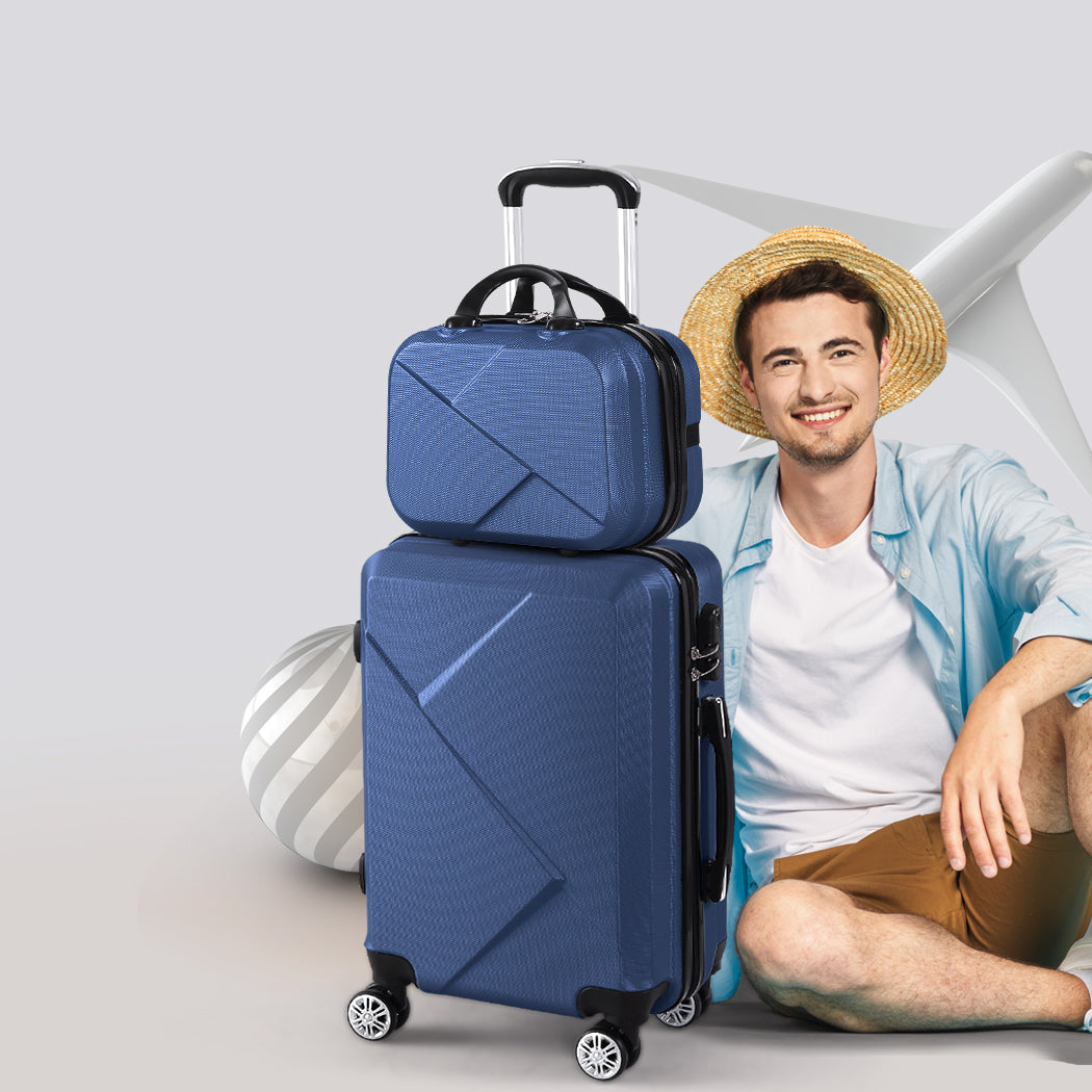 Slimbridge 2Pcs 20"Travel Luggage Set Navy