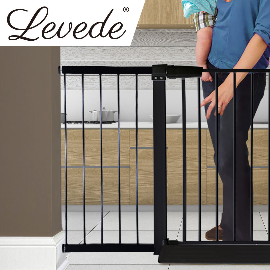 Baby Safety Gate Pet Barrier Black 45Cm Extension For Home