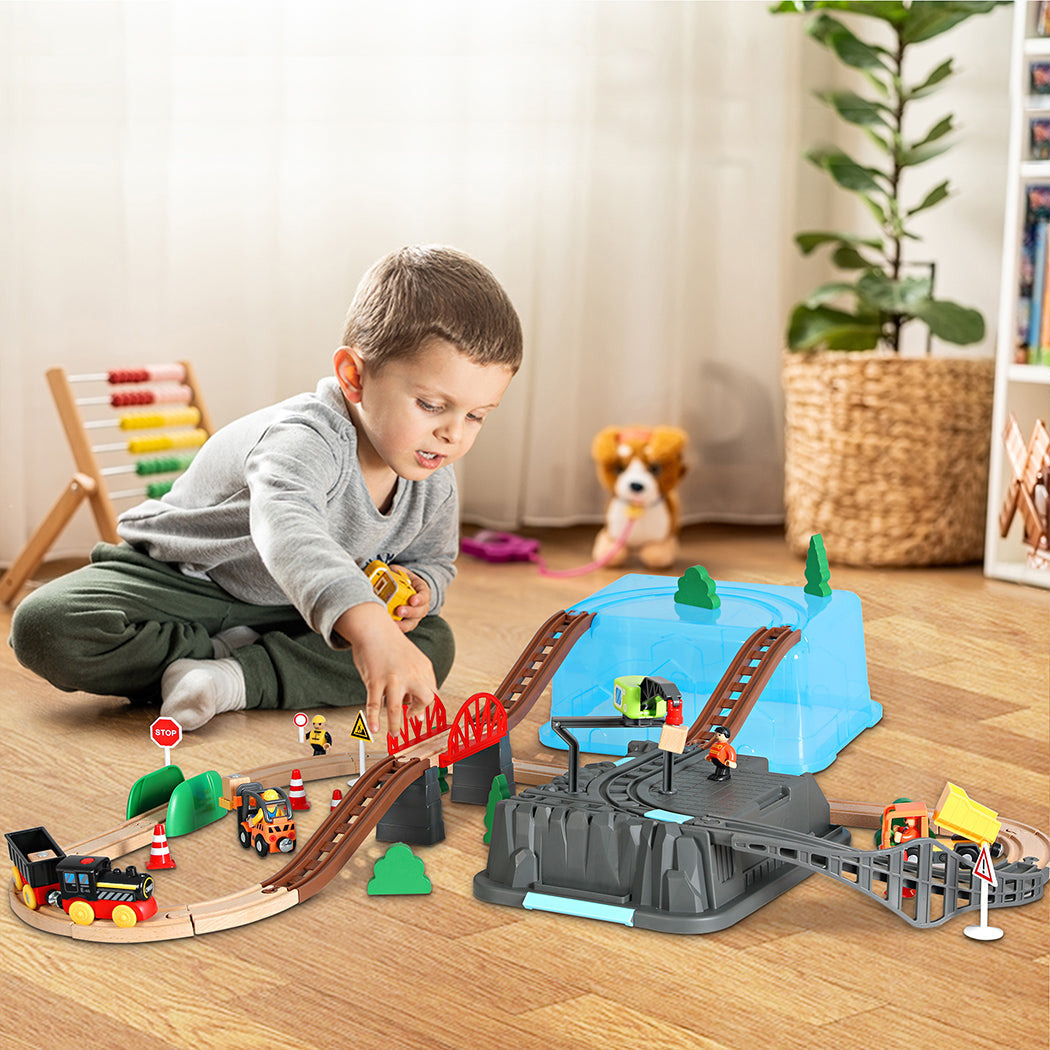 Bopeep Toy Train Set Track Diy Wooden