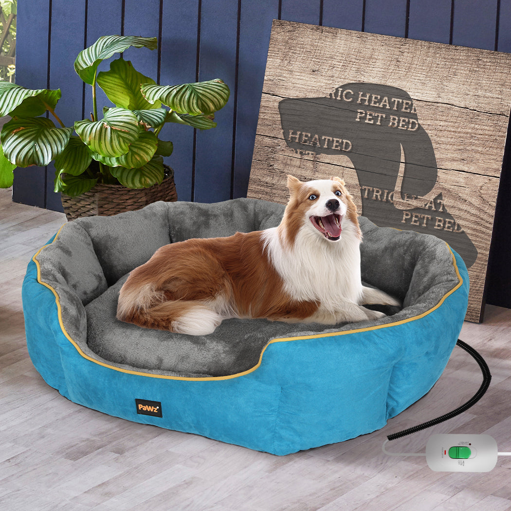 Pawz Electric Pet Heater Bed Heated Xl Blue Large