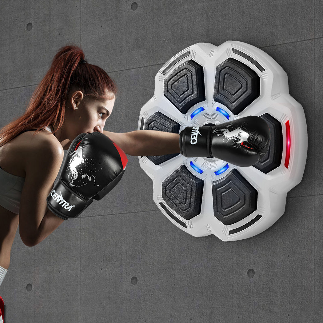 Centra Punching Box With 8Oz Boxing Glove Wall Mounted Smart Music Trainer Grey