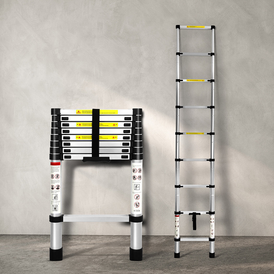 Traderight Multipurpose Ladder Telescopic 2.6M Silver Meter