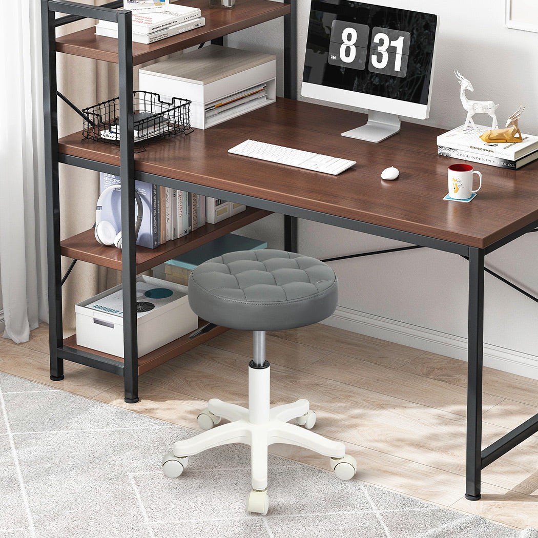 Rolling Bar Stool Grey