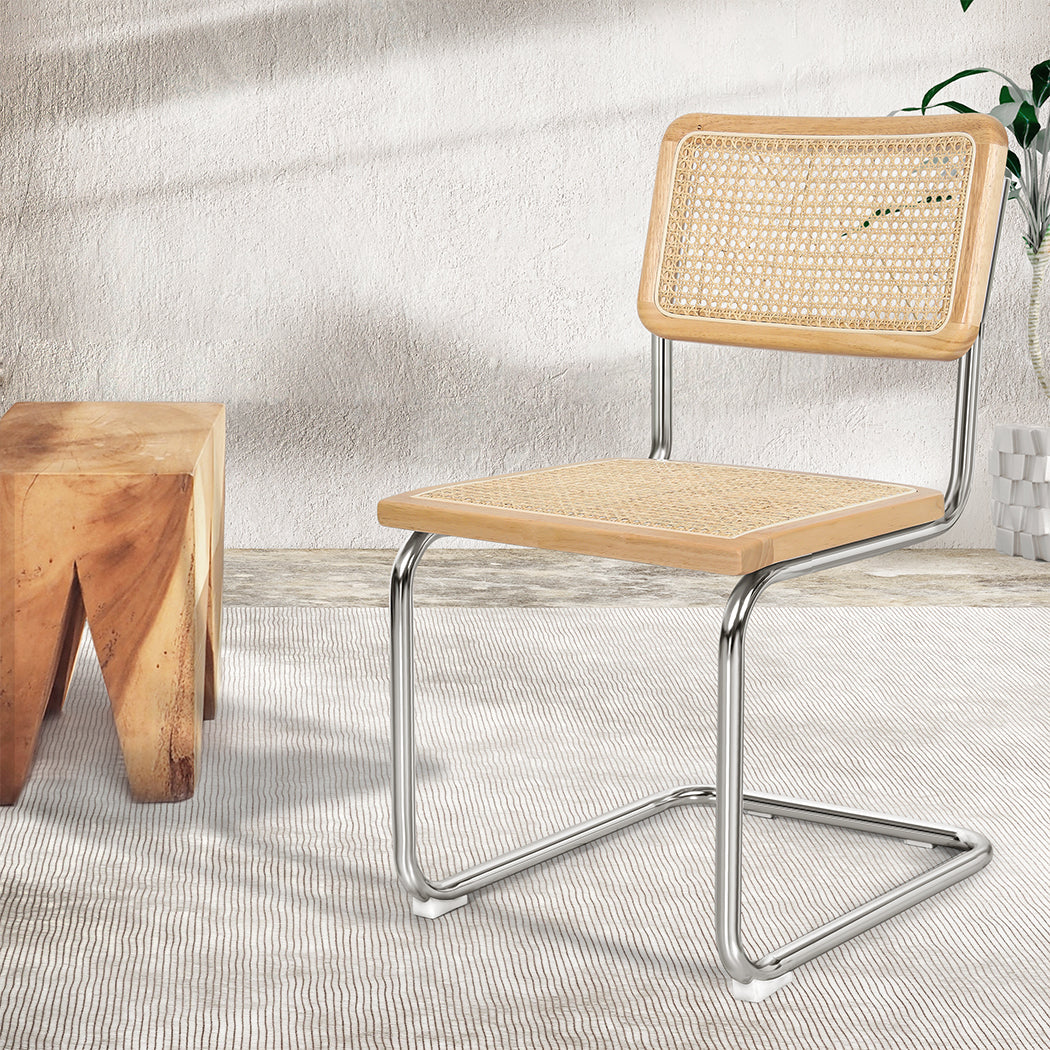 Stylish Rattan Dining Chairs Set Of 2 Comfortable Seating For Home Or Patio