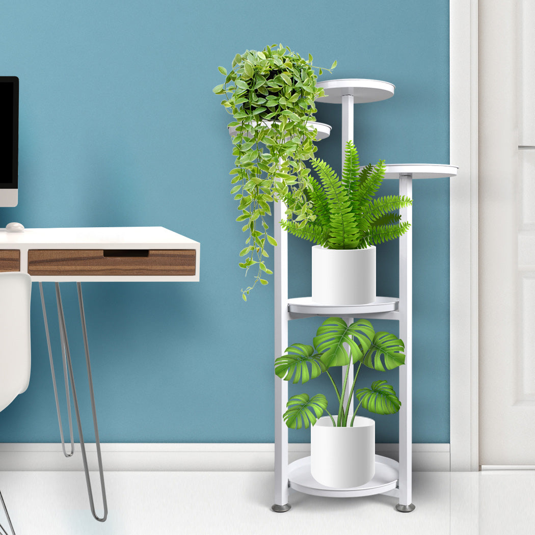 5 Tier Plant Stand Outdoor Indoor Flower White Medium
