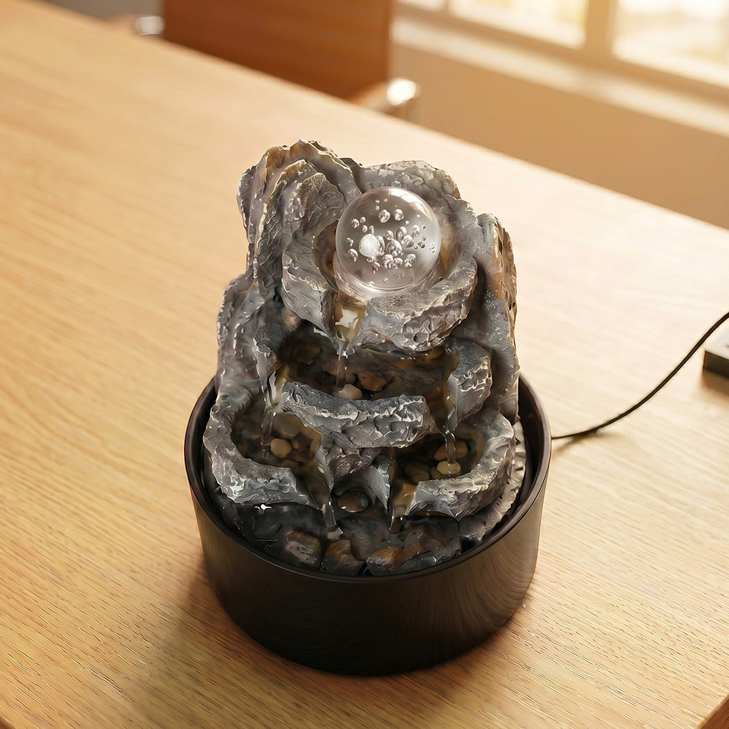 Spector Tabletop Water Fountain 3 Flow Levels Resin Indoor