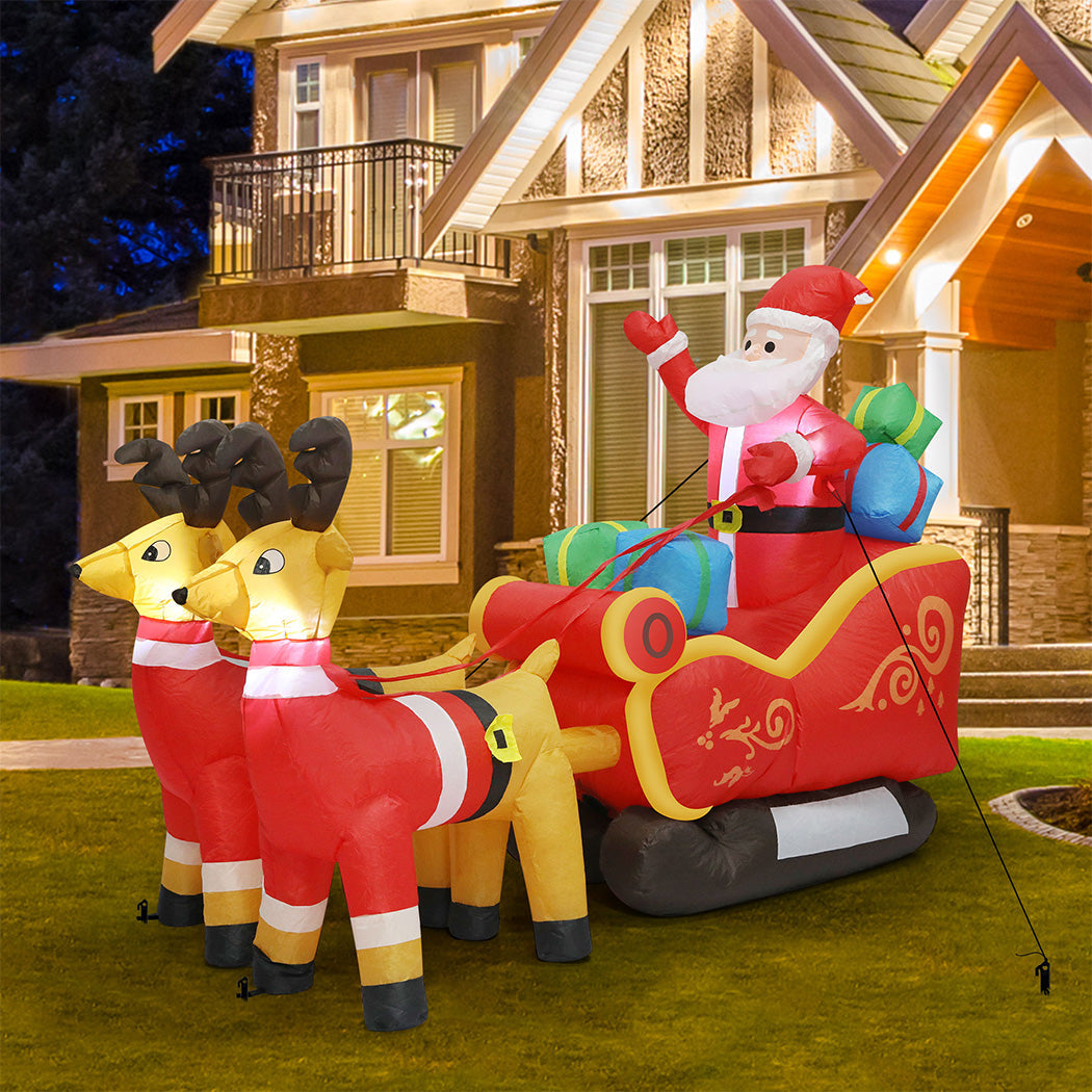 Santaco Led Inflatable Sleigh Reindeer 2.2M