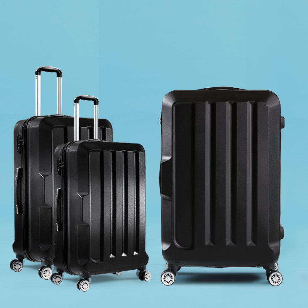 Slimbridge 20"24"28" 3Pc Luggage Sets Black