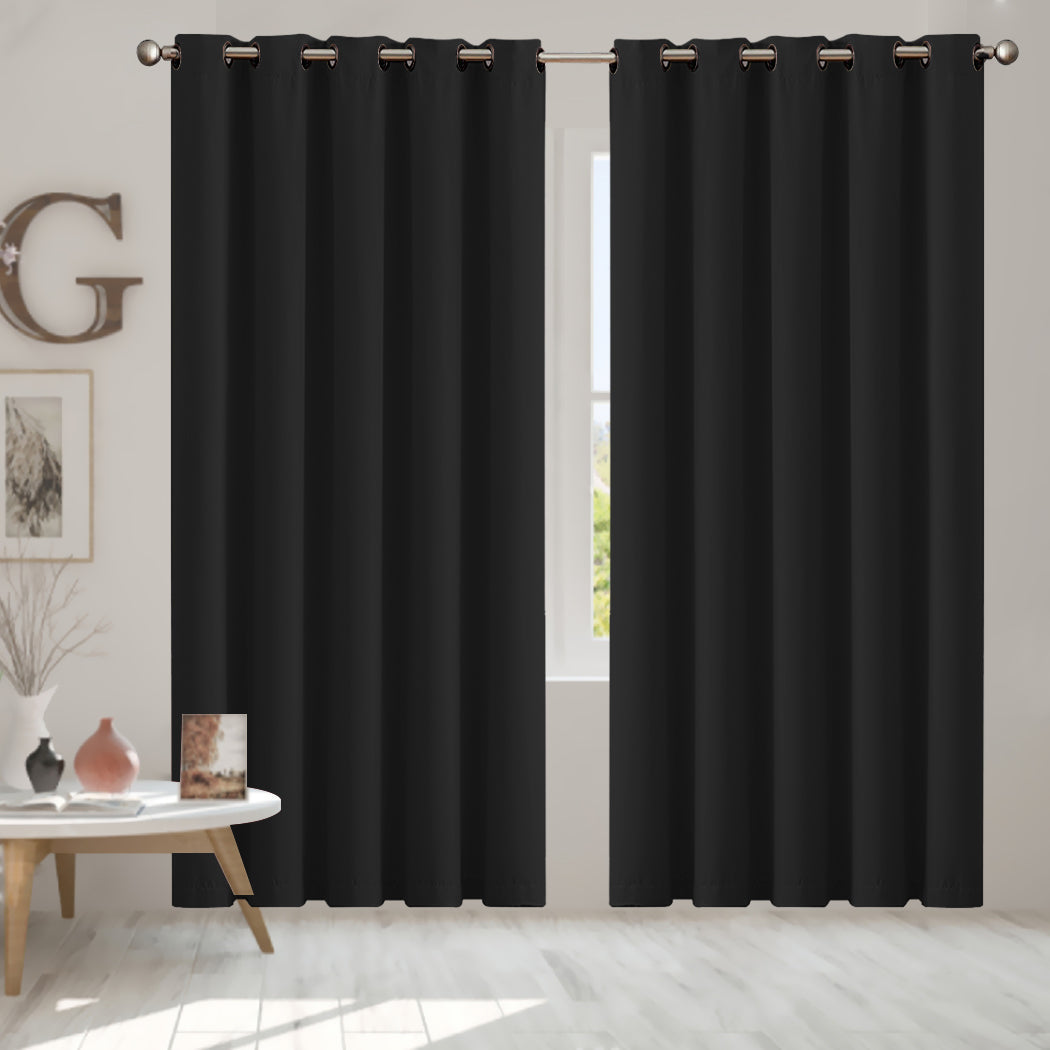 1 Sets of Sello 1 Sets Of 2X Blockout Curtains Panels 3 Layers Black 180 230Cm