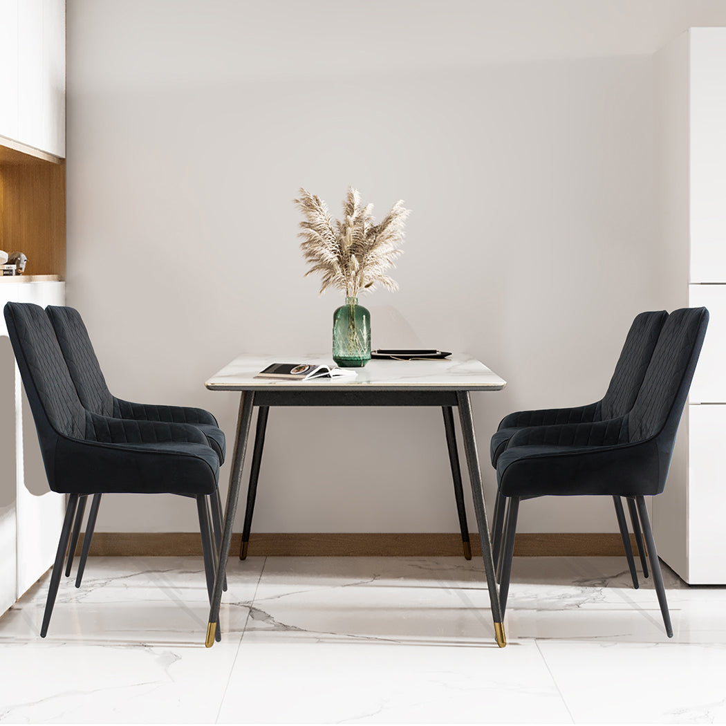 Dining Chairs X 8 Padded Seat Soft Velvet