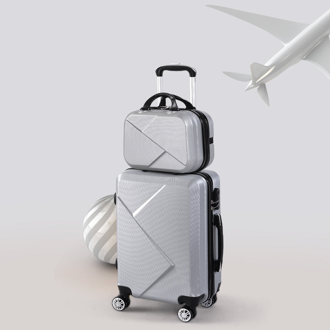 Slimbridge 2Pcs 20"Travel Luggage Set Grey