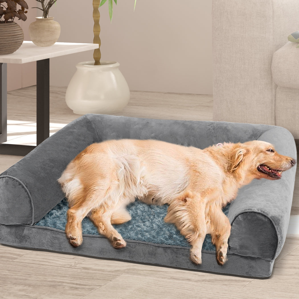 Pawz Pet Bed Sofa Dog Bedding Soft Warm L Grey Large