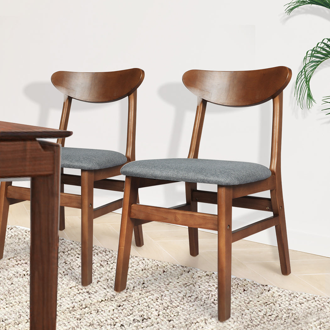 Comfortable Brown Dining Chairs Set For Kitchen 2 Piece Stylish Seating Option