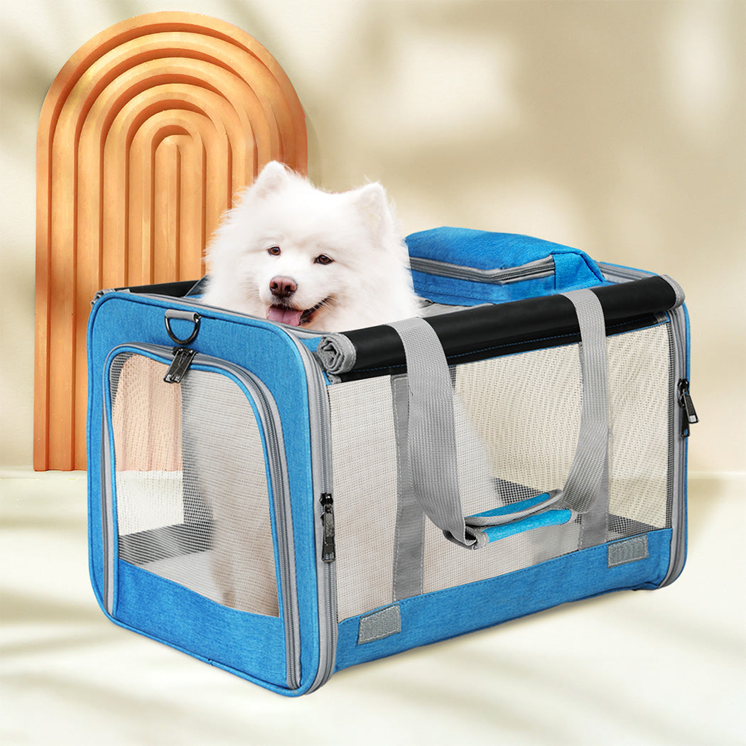 Pawz 3 In 1 Pet Soft Crate Dog Cat Carrier Xl Size Blue Multi Functional And Cozy Travel