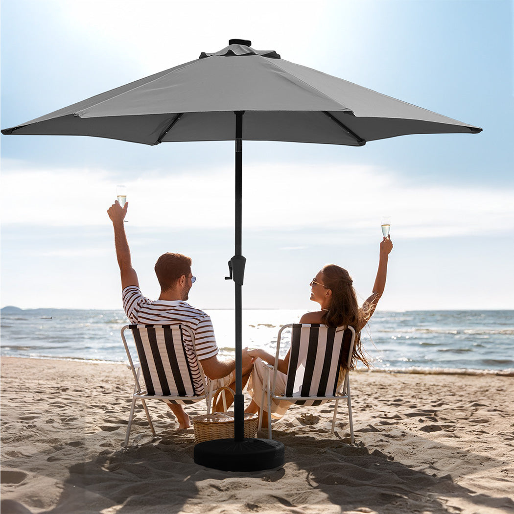 Centra 2.7M Led Outdoor Umbrella Base Stand Grey