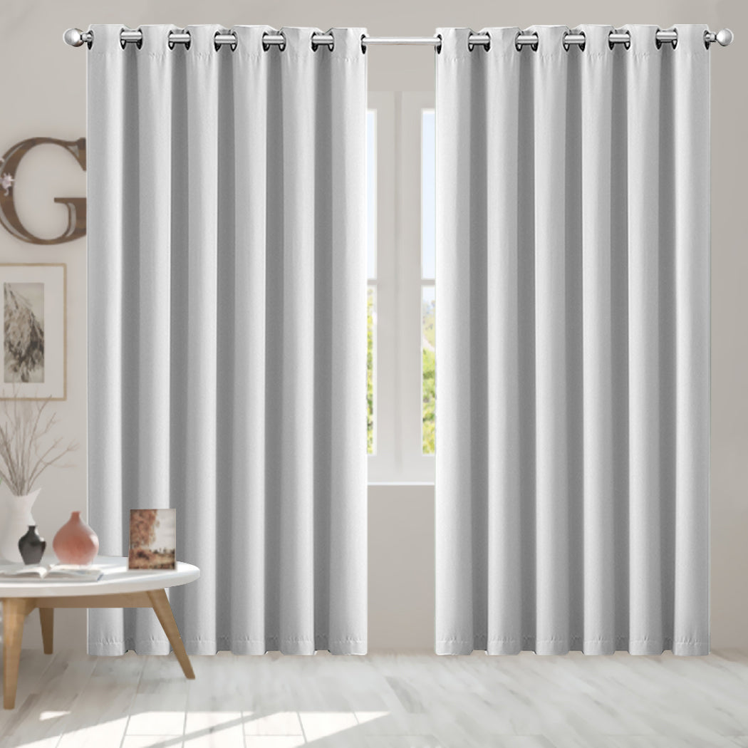 1 Sets of Hod Health & Home 1 Sets Of 2X Blockout Curtains Panels 3 Layers Grey