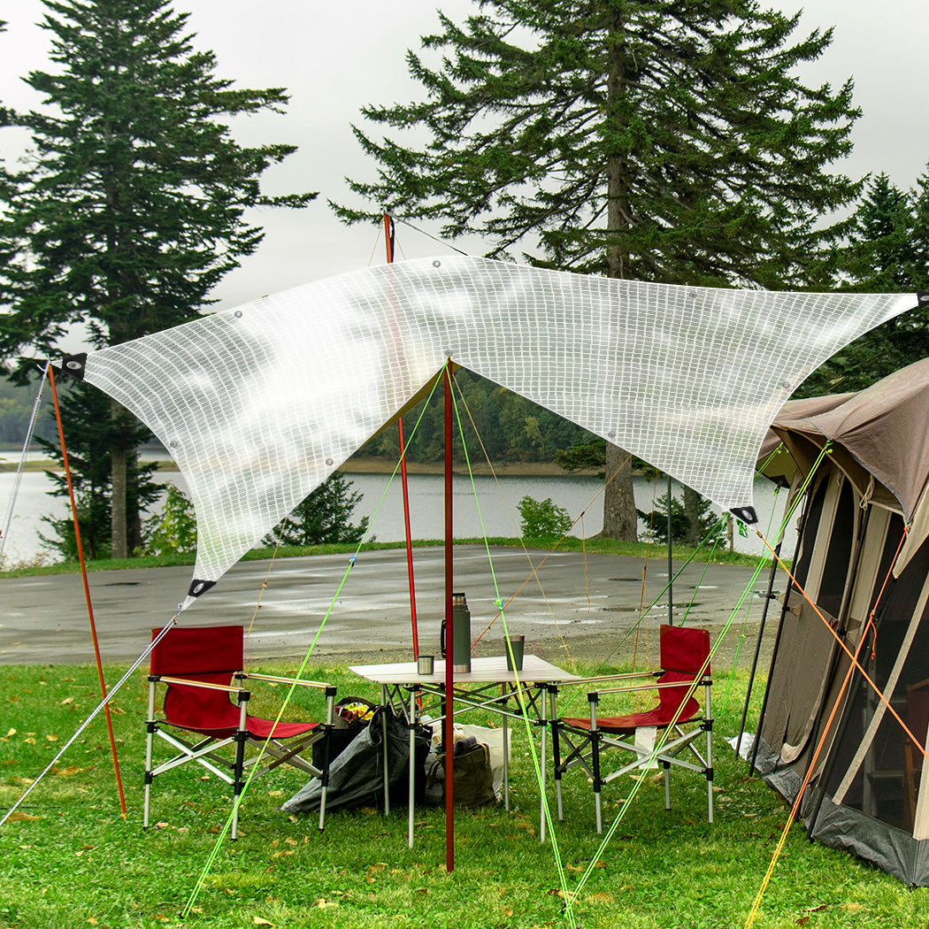 Tarp Tarpaulin 200Gsm Camping 3.65M X 6.1M Clear
