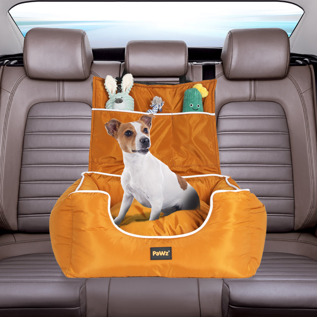 Pawz Pet Car Seat Travel Safety Carrier Orange