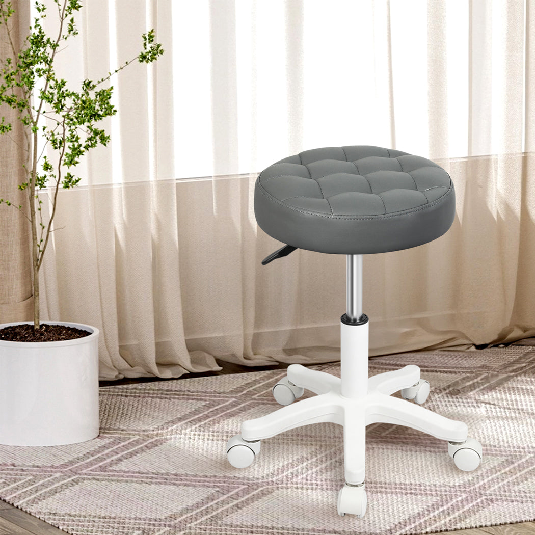 Rolling Bar Stool Grey