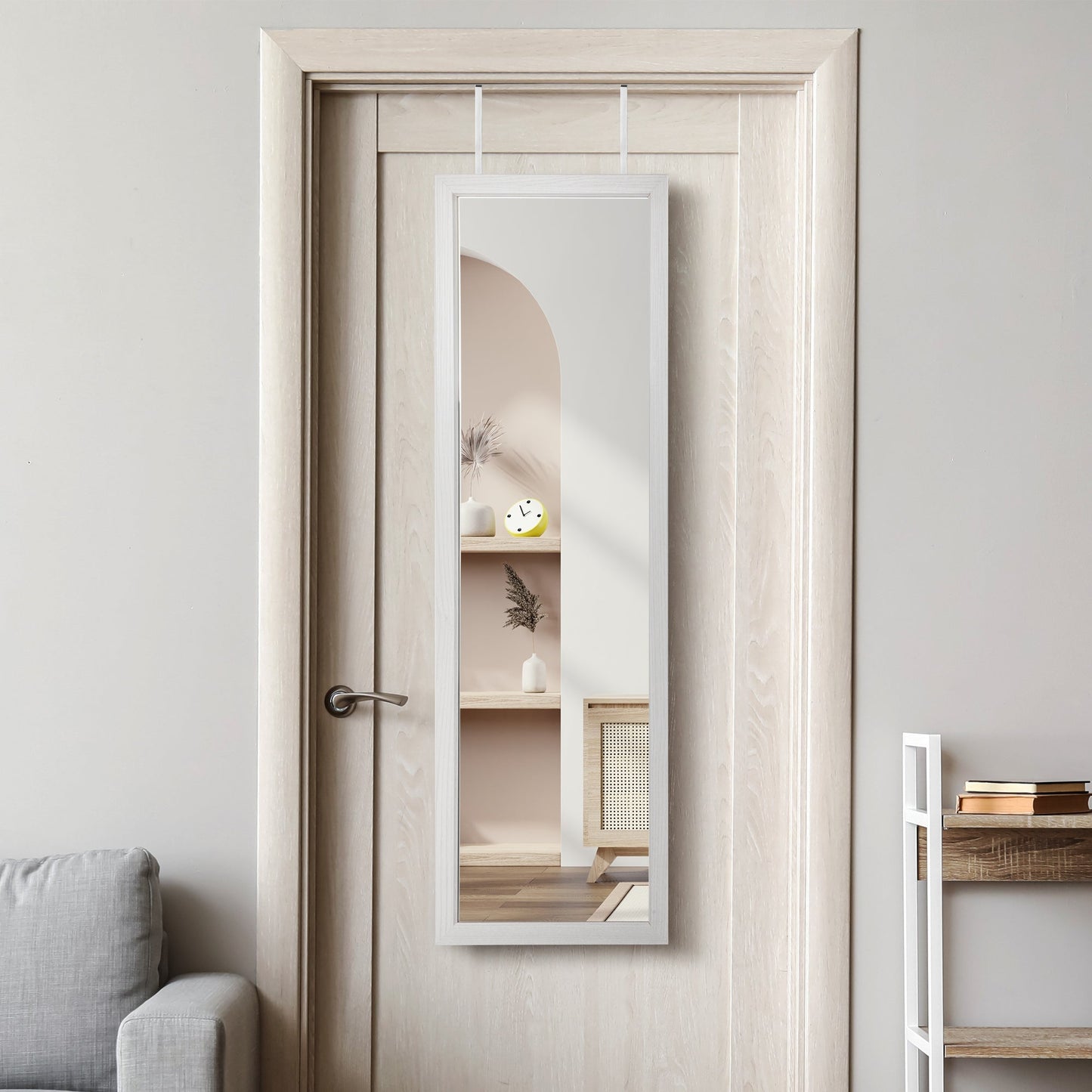 Veile Studios Levede 37Cm X 10Cm 120Cm Mirror Jewellery Cabinet Led White