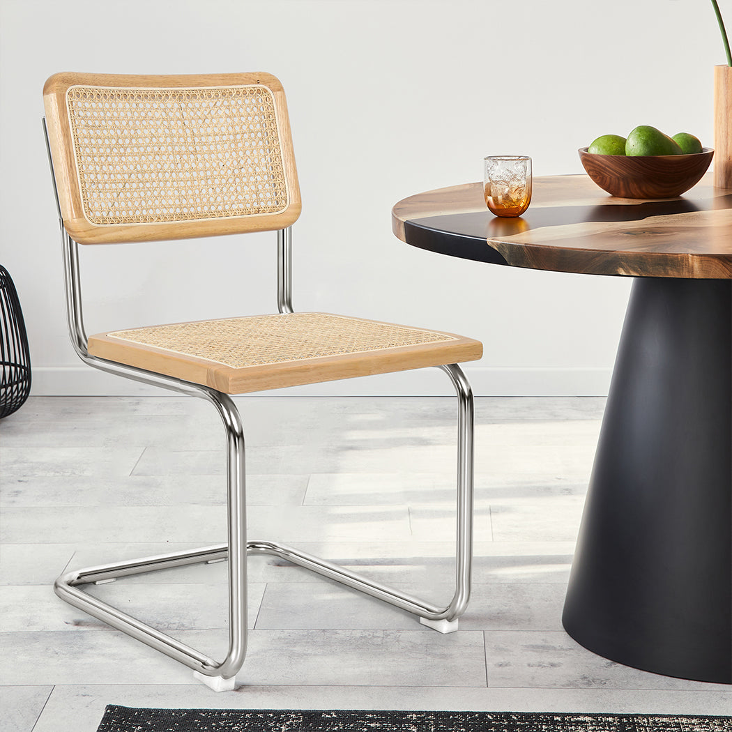 Stylish Rattan Dining Chairs Set Of 2 Comfortable Seating For Home Or Patio