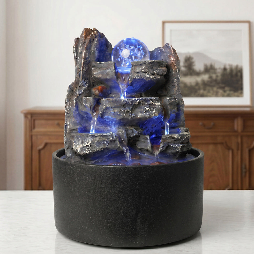 Spector Tabletop Water Fountain With Led Light & 3 Flow Levels